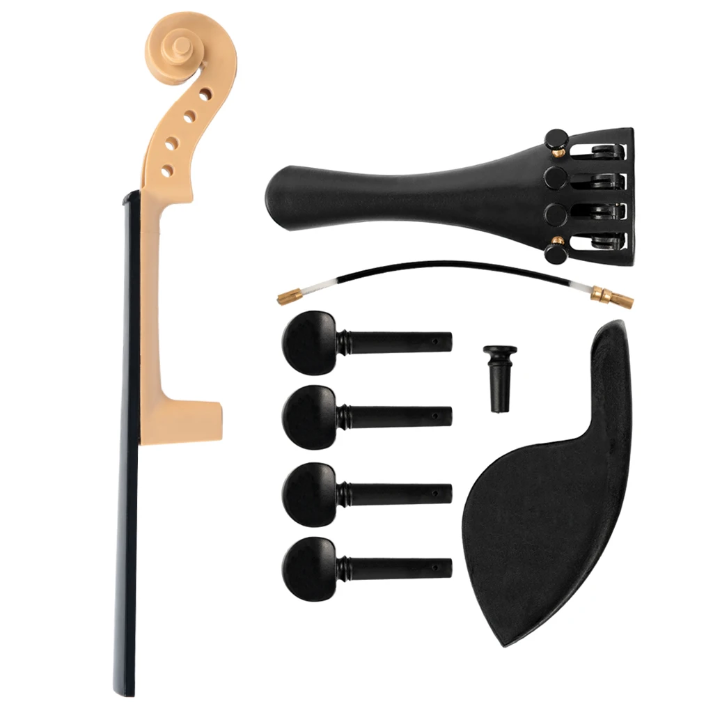 4/4 3/4 1/2 1/4 skrzypce szyi skrzypce części dla majsterkowiczów skrzypce Luthier naprawa Bulid drewna skrzypce szyi Fingerbaord kołki Tailpiece plastikowe