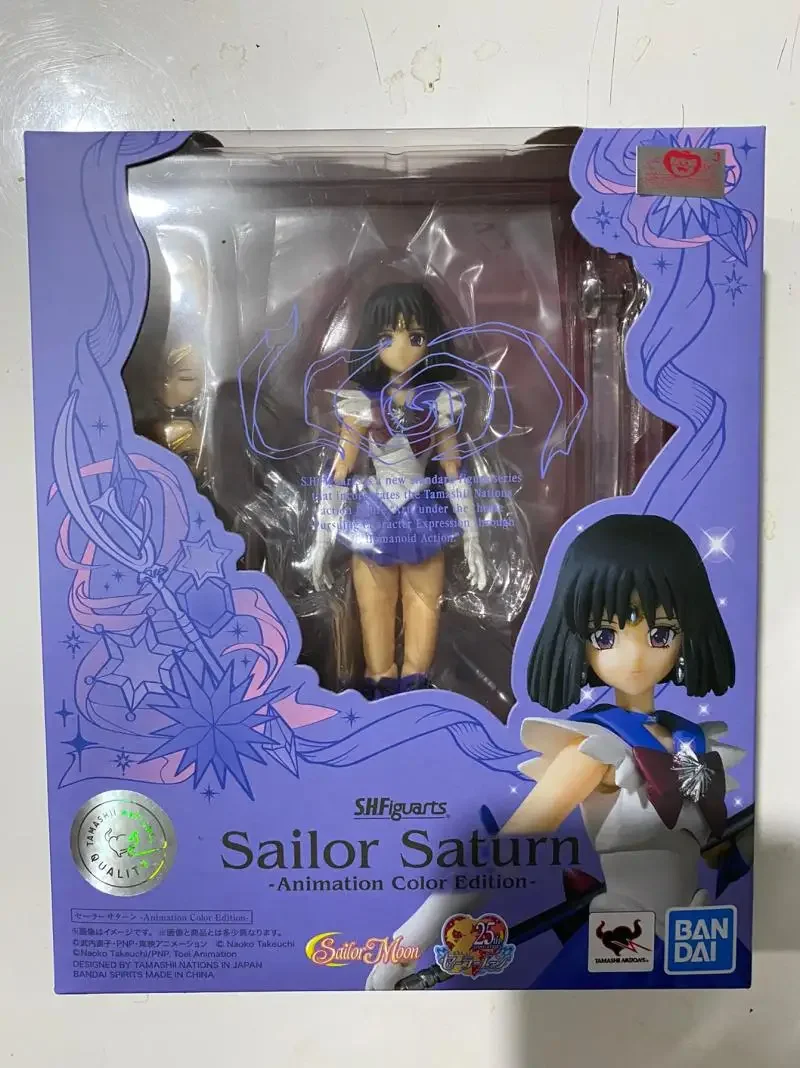 Original Genuine Baidai S.H.Figuarts Sailor Moon Sailor Pluto Meiou Setsuna Action Figure Anime Collectible Model Dolls Toy Gift