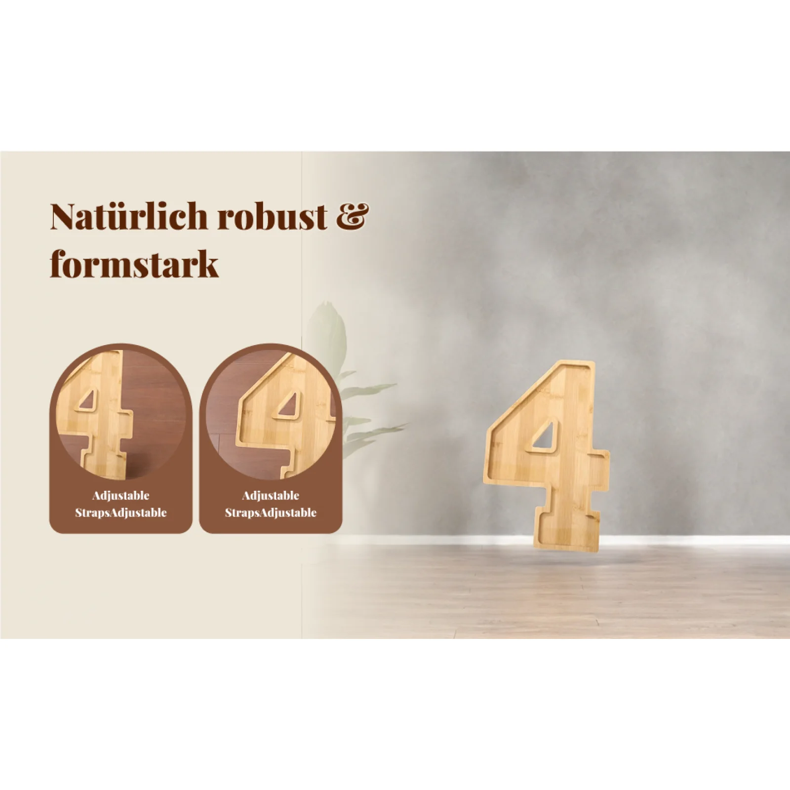 Portable Wood Food Plate Table Centerpiece Decorative Number Dish for Party Trays and Dining Table Decor