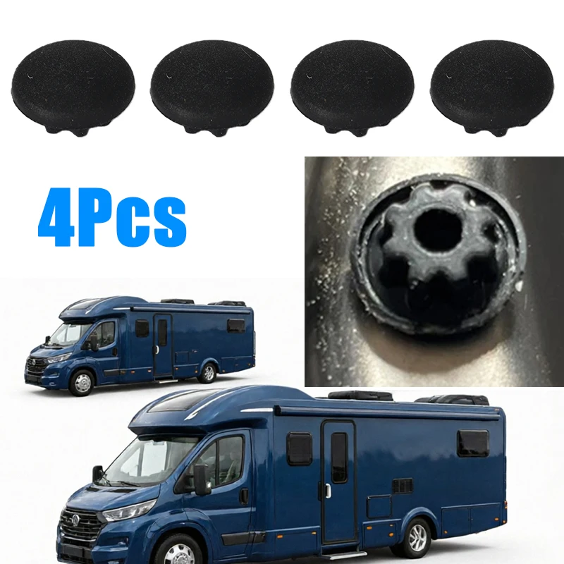 

4Pcs For Smev Dometic Black Screw Cap Covers Cog Sink Hob Silicone Rubber Cooker Motorhome Caravan RVs Accessories