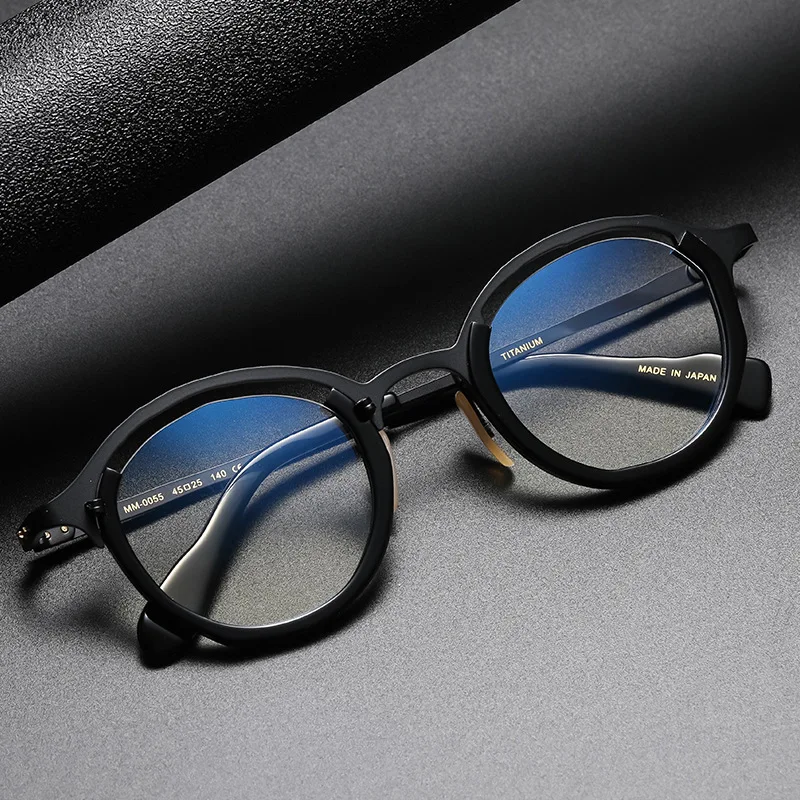 Japan High-end Handmade Men Vintage Round Titanium Full Frame Glasses for Prescription Women Fashion Optical Myopia Eyeglasses