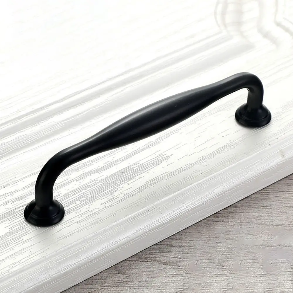 with Screw Matte Black Home Improvement Door Pulls Wardrobe Cupboard Knobs Furniture Hardware Cabinet Handles Drawer Pulls