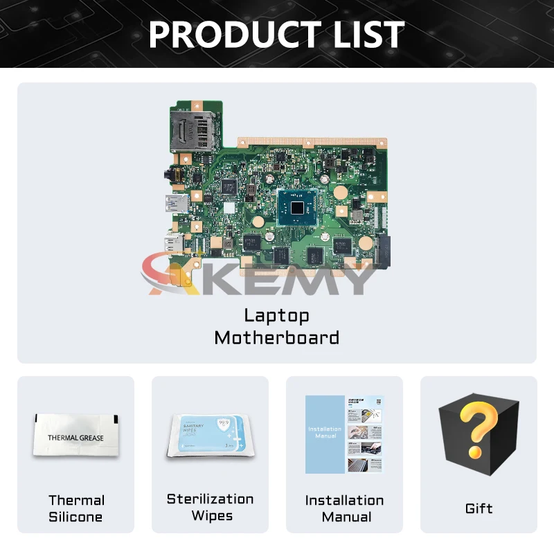 AKEMY C202SA Notebook Mainboard For ASUS C202SA C202S Laptop Motherboard With CPU N3060 2GB/4GB-RAM EMMC-16G Maintherboard