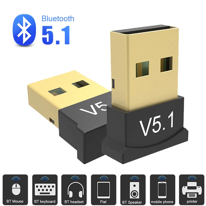 USB Bluetooth 5.1 Adapter Transmitter Receiver Bluetooth Audio Receiver USB Dongle Wireless USB Adapter for Computer PC Laptop