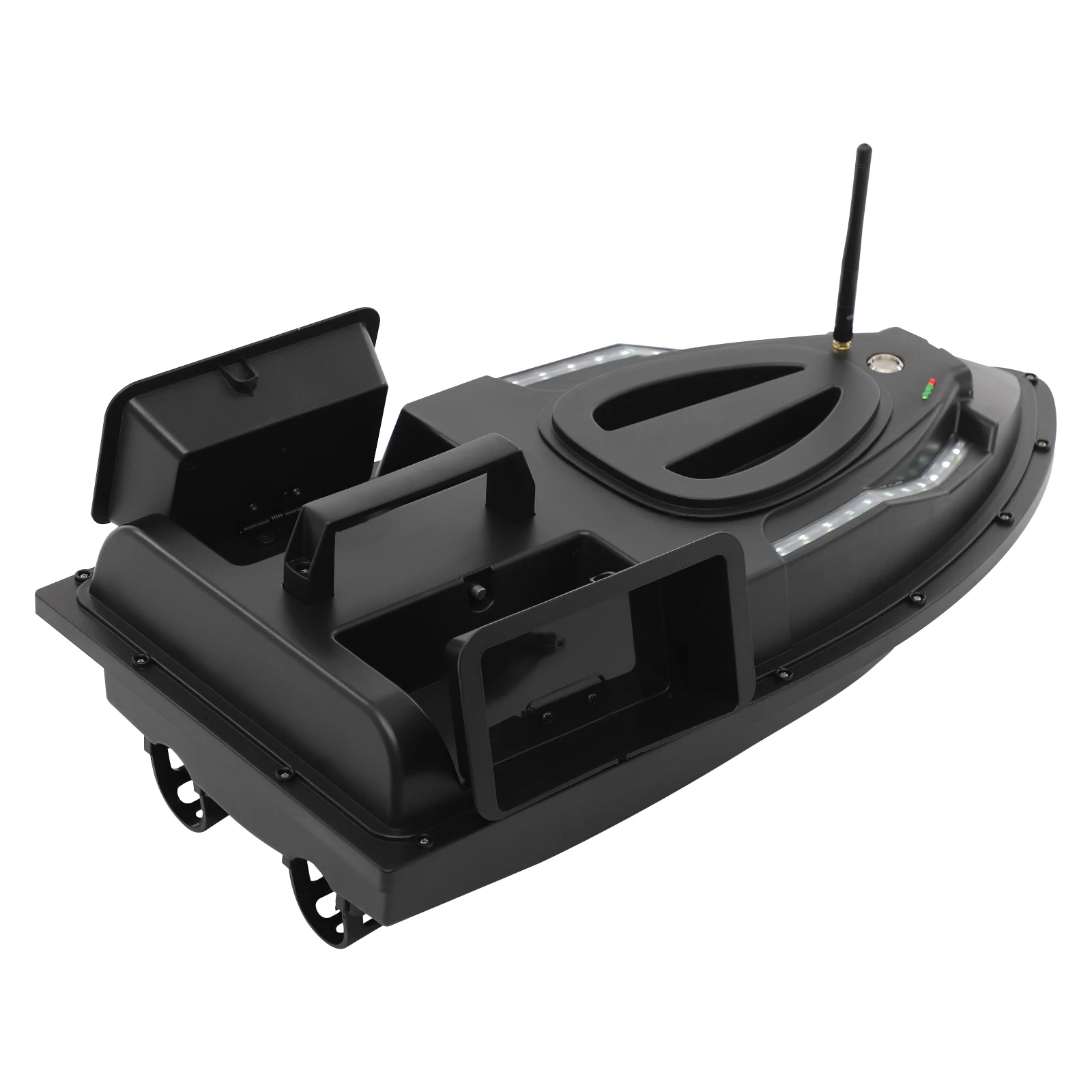 Double Bait Hooper Bait Boat Fishing Bait Boat w/ Battery & 500m Remote Control for Pool Lake 1.5kg Loading Capacity