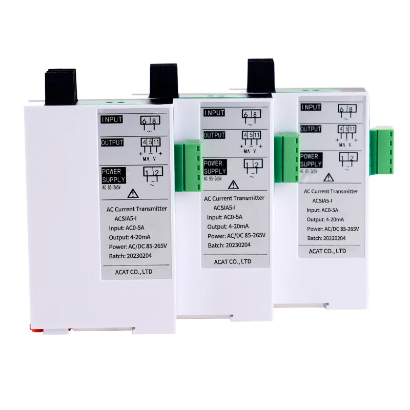 

Input 0-1A 5A 10A Ac Transmitter Current Transducer 4-20mA Analog Output signal Isolator 35mm Din Rail Transmitter DC 24V Power