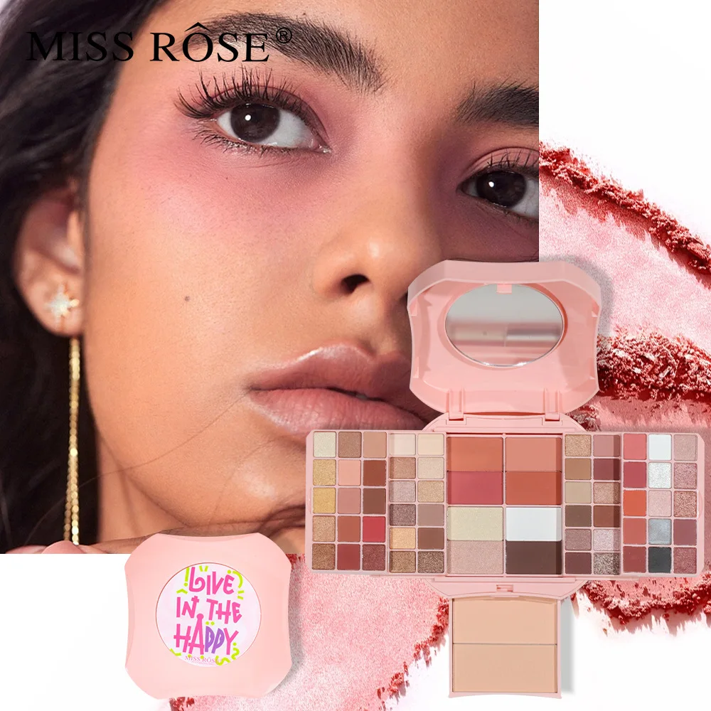 مجموعة مكياج Miss rose الكل في واحد للنساء ، مجموعة كاملة من إكسسوارات المكياج ، طلاء الوجه ، الأساس ، فرش ظلال العيون ، صندوق متعدد الاستخدامات