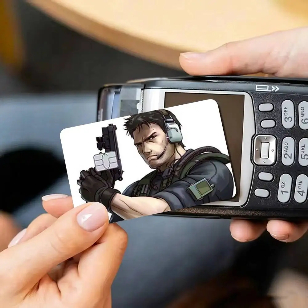 Chris Redfield Resident Evil   Credit Card HD Stickers Game Card Decal Small Chip Waterproof Sticker Gift