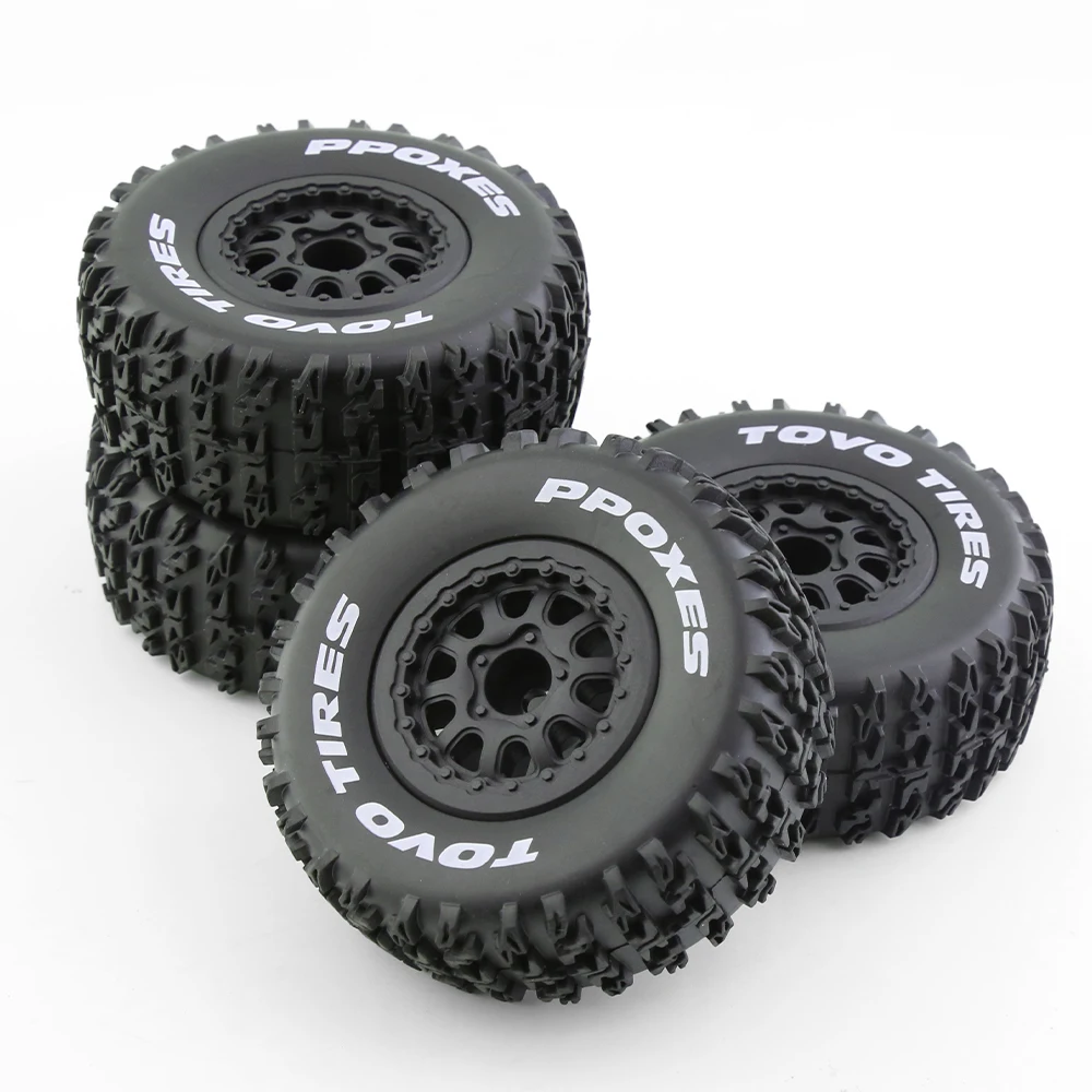 

1/10 RC Short Course Truck Wheels and Tires with 12mm Hex for 1/10 RC Off-Road Car Traxxas Slash Arrma Losi Tenacity Vkar Hpi