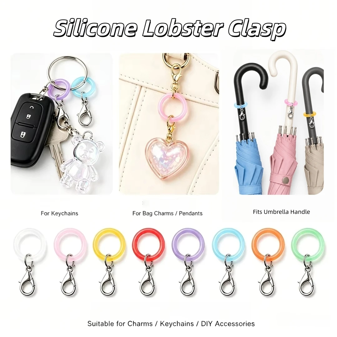 12/24Pcs O-Ring Lobster Clasp Kit, DIY Jewelry Findings for Keychains, Bag Charms, Bracelets & Umbrella Decor