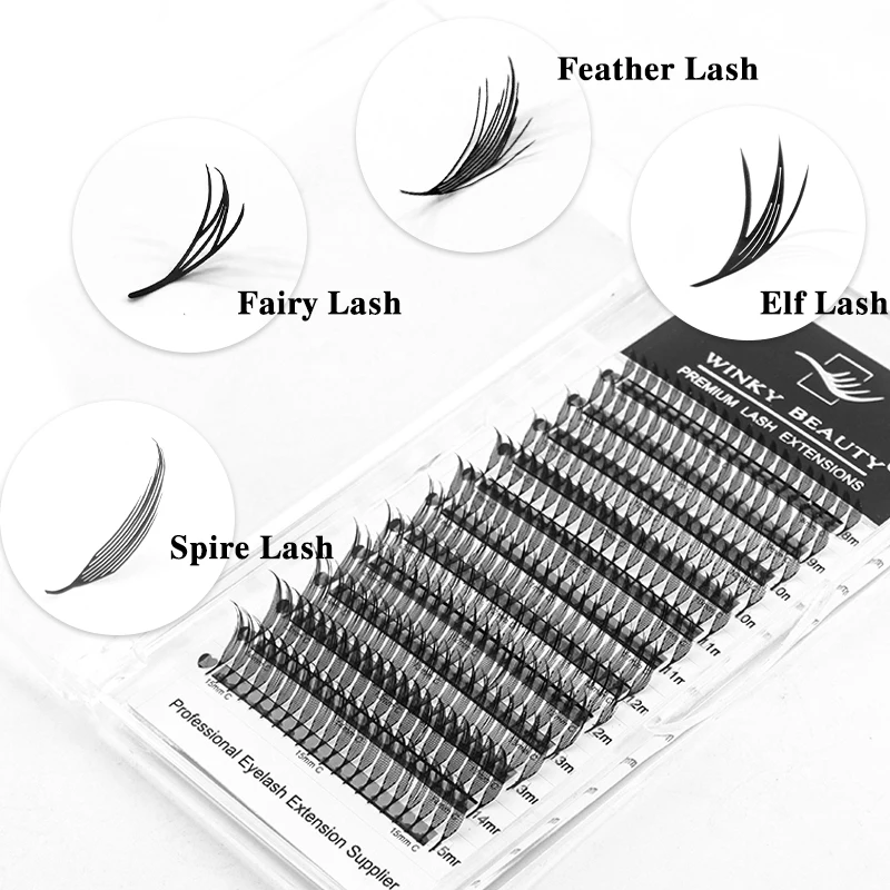 Winky Beauty – faux cils en flocons Super fins, Ultra naturels et volumineux, 3D bouclés, préfabriqués, sans grappes