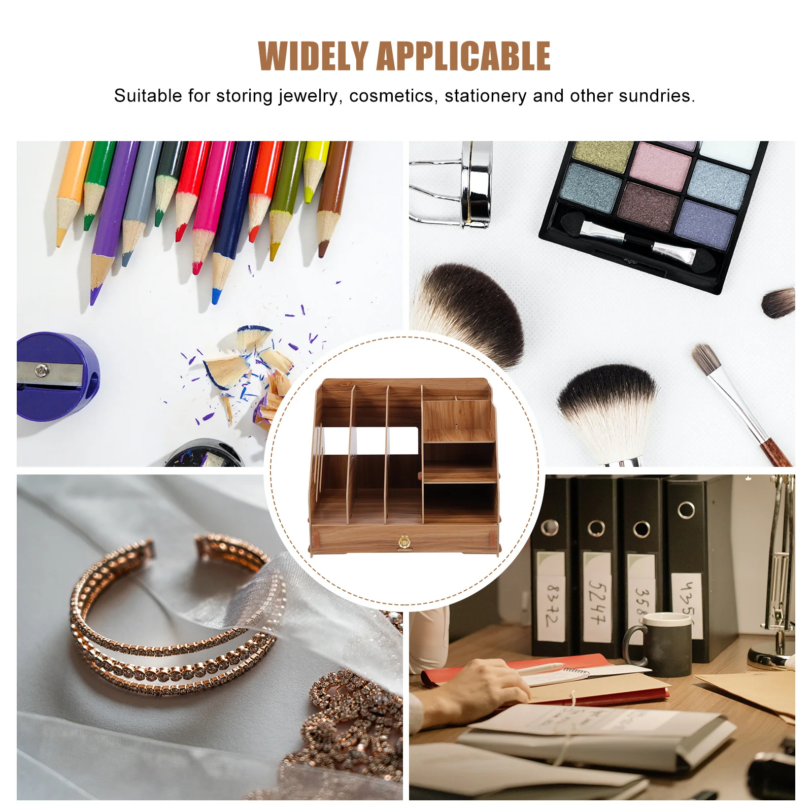 

1Pcs Retro Style Wooden Storage Drawer Box Smooth Surface Desktop Organizer for Small Items Home Office School Use