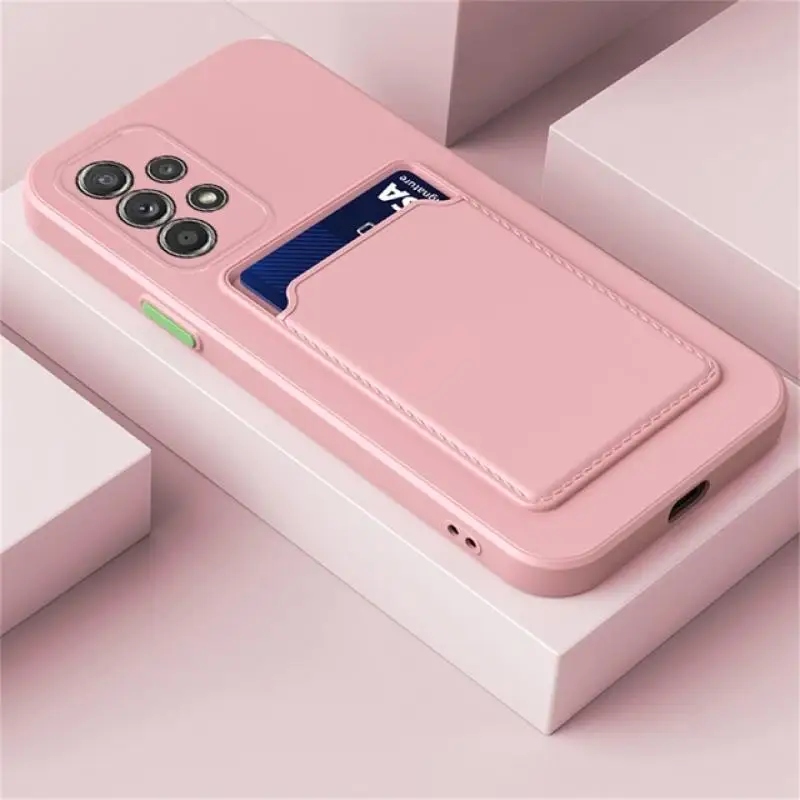 For Samsung Galaxy A13 A14 A25 A33 A53 A54 A73 5G A05 S A11 A12 A13 A15 A21S A24 Silicone Card Slot Seismic Phone Case 