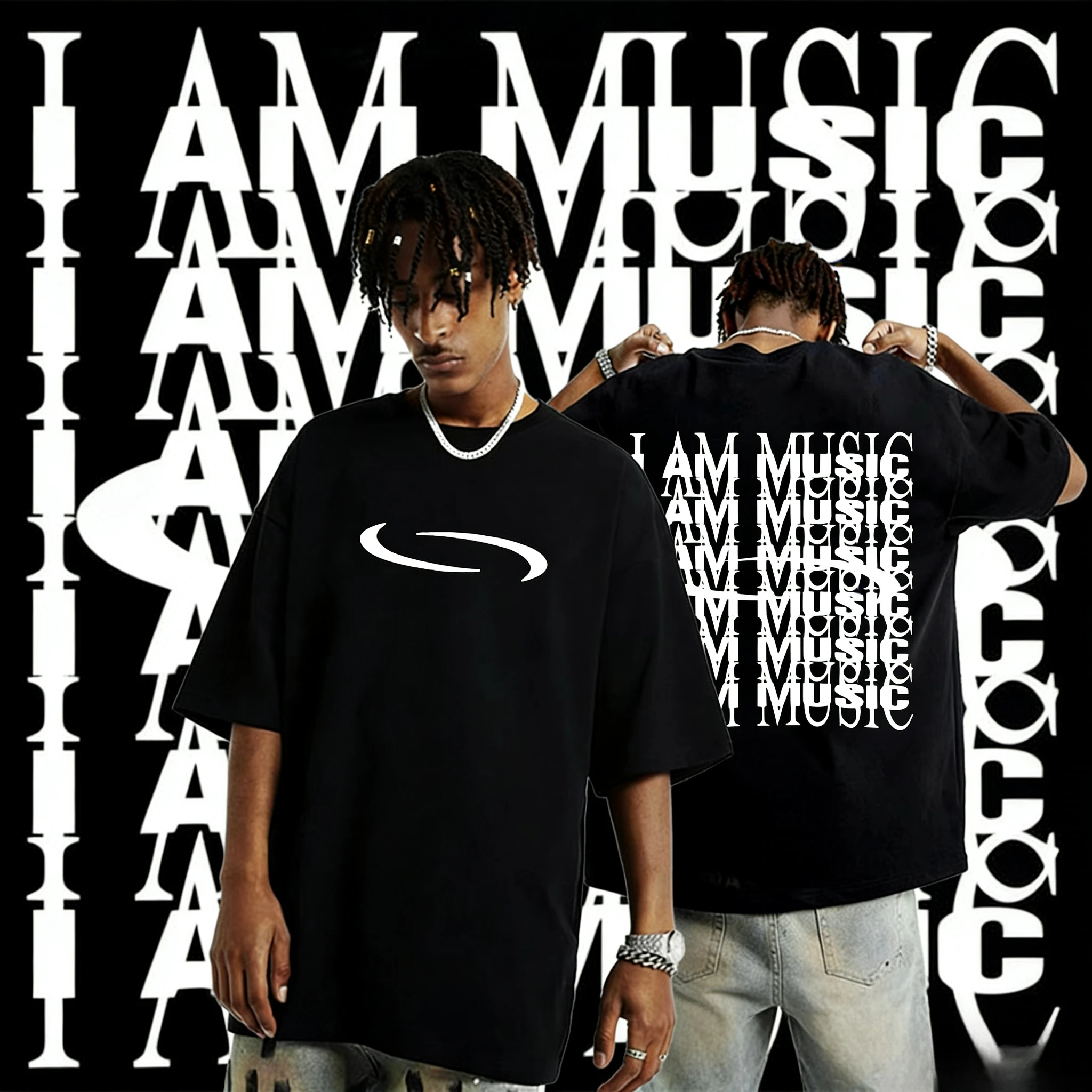 Playboi Carti أنا موسيقى شعار تي شيرت أفيوم كين كارسون النرجس جولة الراب 2025-26 الصيف القطن الخالص 100% تي شيرت مطبوع