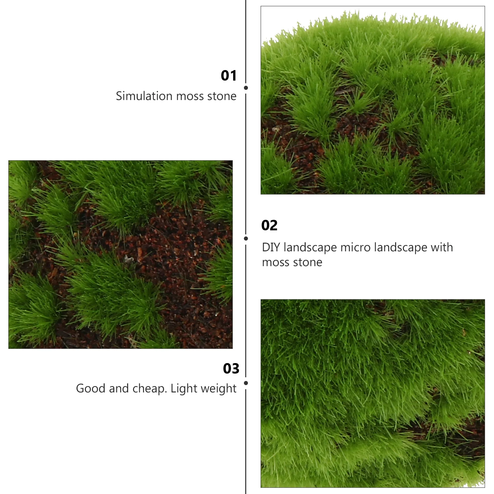 

Simulated Mossy Ball Artificial Moss Stone Ornament Decorative Stone For Bonsai Succulent Pot Micro Landscape Diy