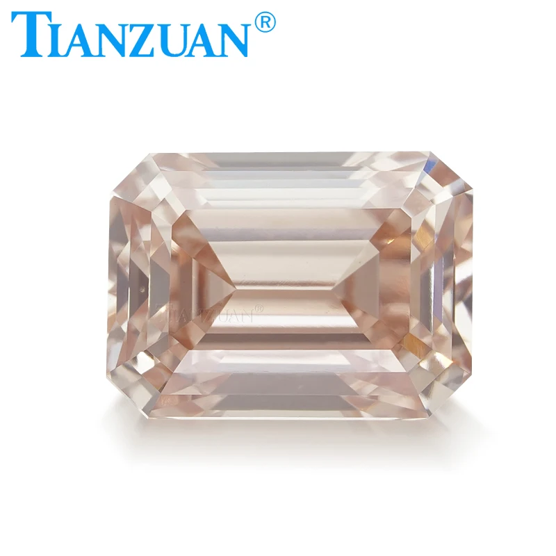 

Lab Grown Diamond CVD Emerald Cut Fancy Yellowish Pink Color 1CT VVS1 2EX Loose Gemstone Bead with GEMID Certified