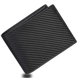 Slim Minimalist Tri-Fold Wallet Carbon Fiber RFID Blocking Men's  Wallet With ID Window and 9 Card Slots