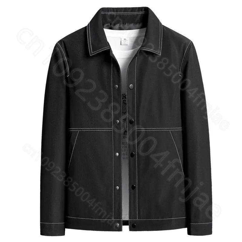 Hong Kong style youth men's lapel jacket, dad's outfit, light luxury casual men's jacket, spring jacket outdoor cloths