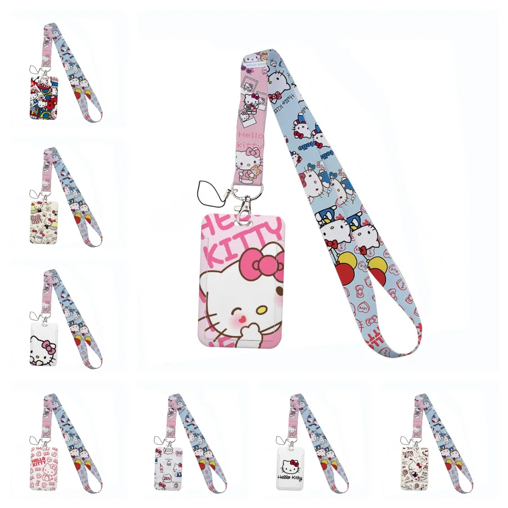 

Joytop Sanrio Hello Kitty новый мультяшный ремешок для мобильного телефона с тканой лентой, студенческий автобус, карточка, держатель для карточек, комбинация ремешков
