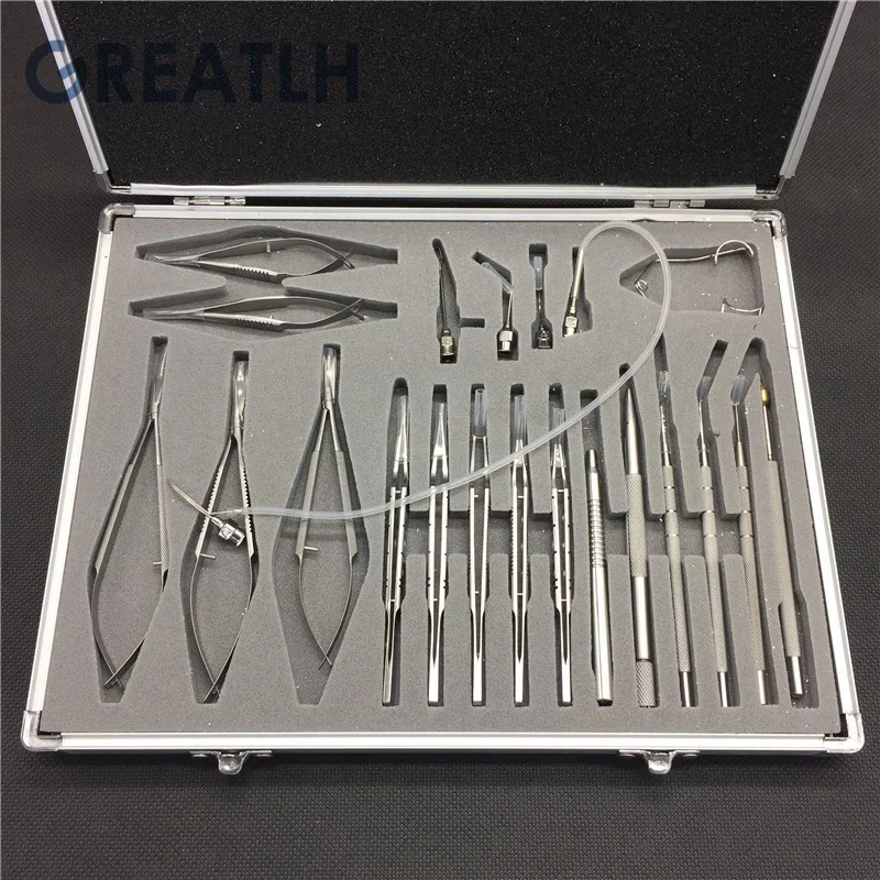 Great LH Basic Ophthalmology Instruments minor eye surgery set Ophthalmic Surgery Instruments Set with case 21B-H