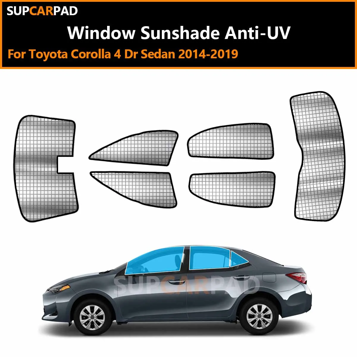 

For Toyota Corolla 4 Dr Sedan 2014-2019 Custom Car Window Sunshade Anti-UV Car Sun Window Visors Sunshade Covers Accessories