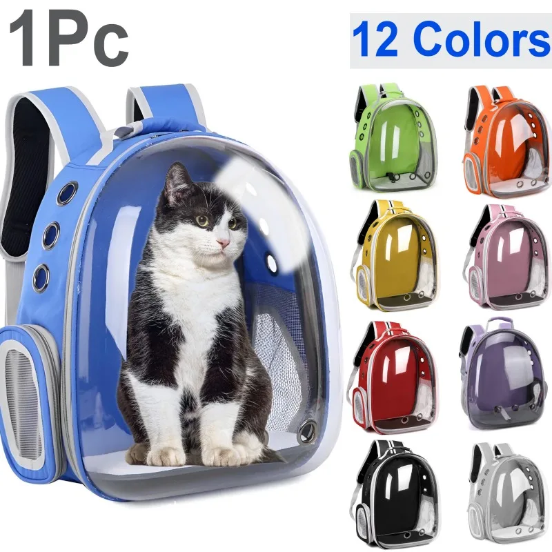

1Pc Cat Backpack Carrier Bubble Bag Transparent Space Blue/Pink/Orange/Purple/Black/Grey/Green Travel Carrier Outdoor Use