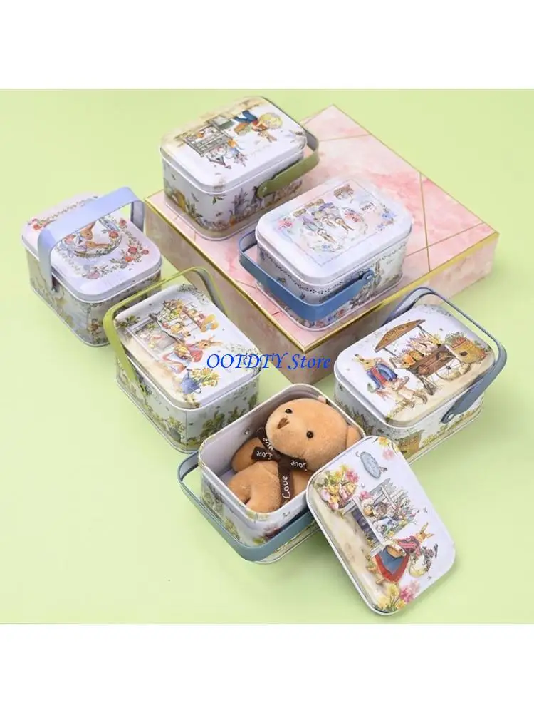 

367A Пасхальный кролик, мини-жестая коробка, герметичная банка, упаковка, ювелирные изделия, конфеты, пустая монета, серьги, для