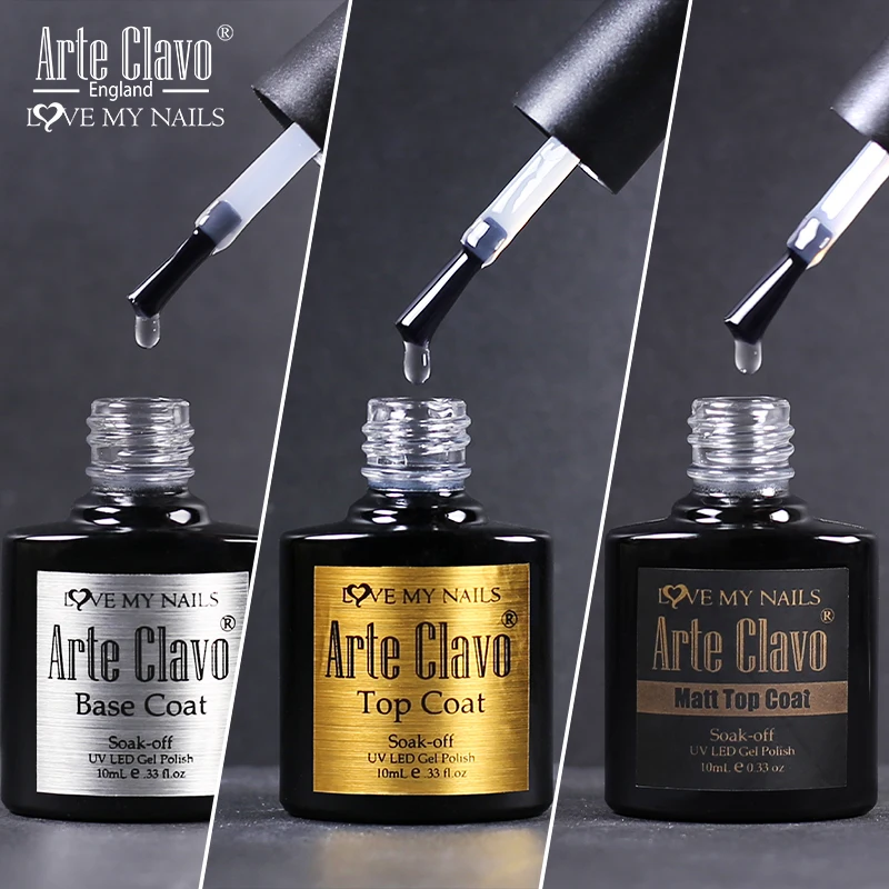 Arte Clavo Velluto opaco Top Coat Gel UV Soak Off 10ml Vernice Fiore Gel Nail Art Vetro temperato Gel per unghie Tutto per manicure Unghie