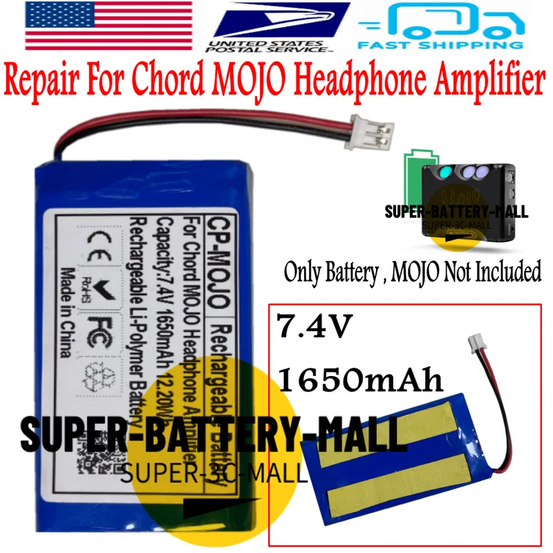 

Ремонтная батарея USPS 1650 мАч для усилителя наушников Chord MOJO, батарея MOJO