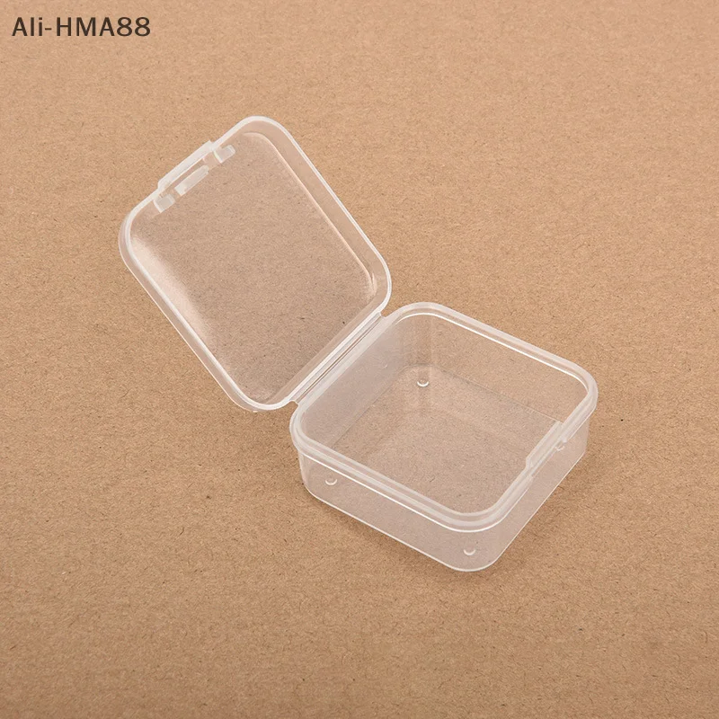 Mini scatola portaoggetti in plastica da 5 pezzi Custodia trasparente per gioielli Orecchini Anelli Scatole Contenitore per piccoli oggetti