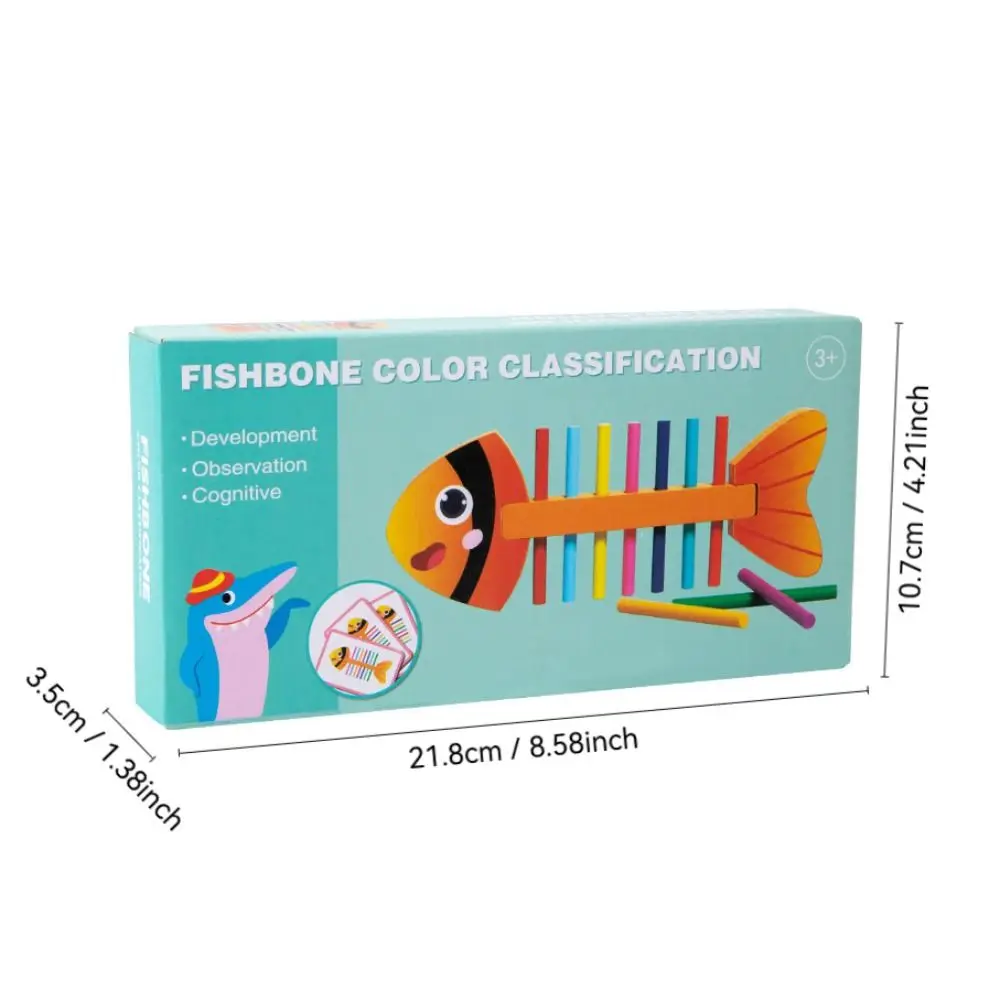 Jouets Montessori créatifs en bois en forme de poisson, Puzzle d'entraînement fin, tri des couleurs, éducation précoce, jouet interactif Parent-enfant