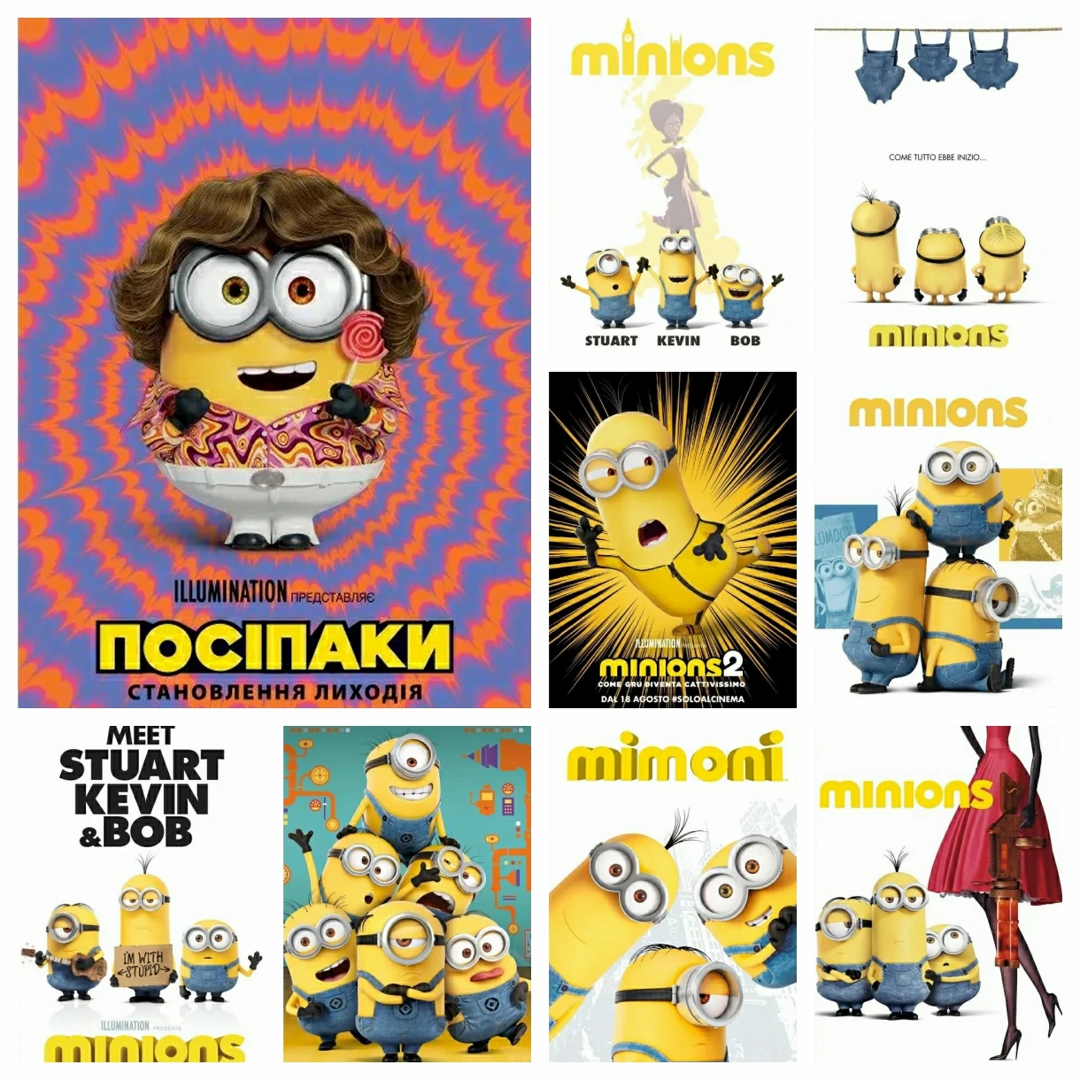 لطيف التوابع الكرتون 5D الماس اللوحة DIY عبر الابره عدة جولة الماس الفسيفساء ديكور المنزل الأطفال هدية الحرف #1