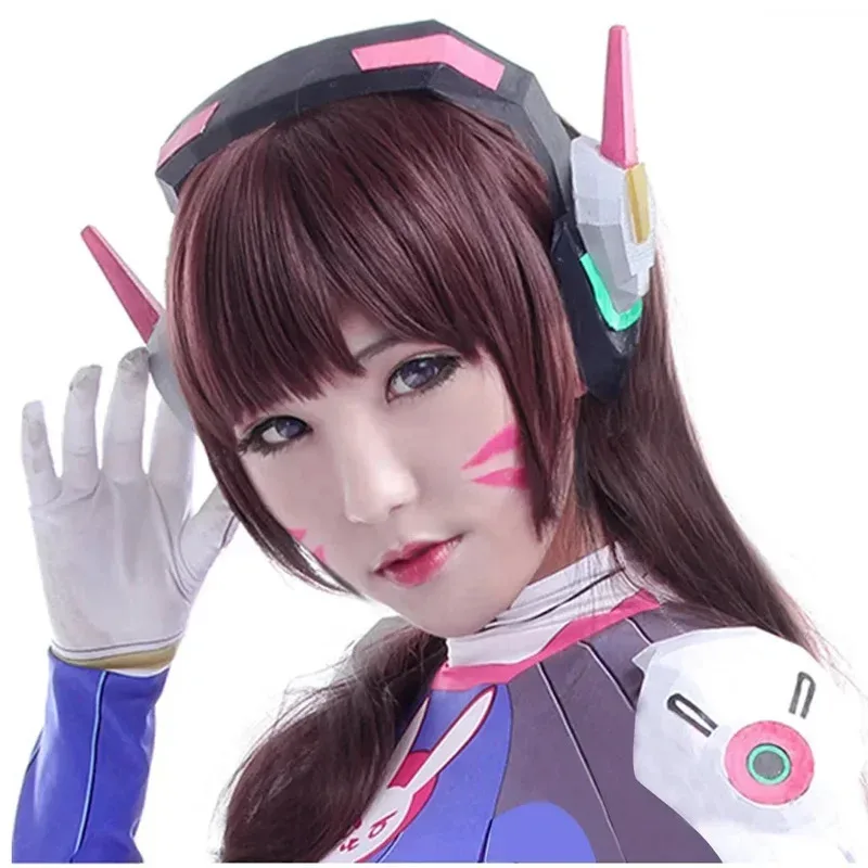2025 11 Anime donna tuta collant DVA gioco costume Zentai parrucca puntelli cosplay tuta per cuffie D. va cos festa di Halloween c