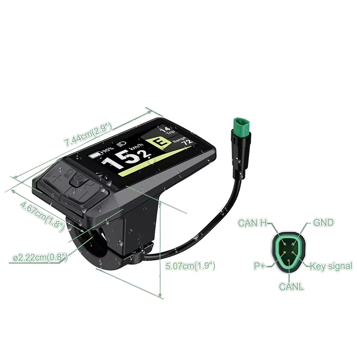 AB01 CAN Protocol E-Bike Display Cycling Accessories Can Protocol Display for Ebike Bicycle Computer PAS Levels 0-7