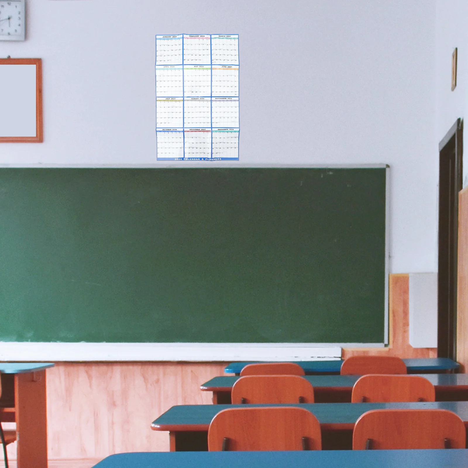 1Set Calendario da parete per famiglia 2024 Esecuzione squisita Accessorio per la casa facile da usare Calendario da parete per attività con conto alla rovescia 2024