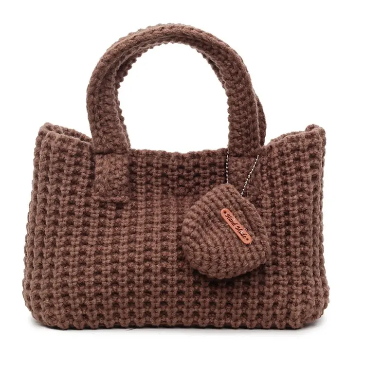 

‌2025 Wool Knitted Bucket Bag - Women's Foreign Style Handbag, Adjustable Strap Winter Shoulder Purse for Christmas & Holiday