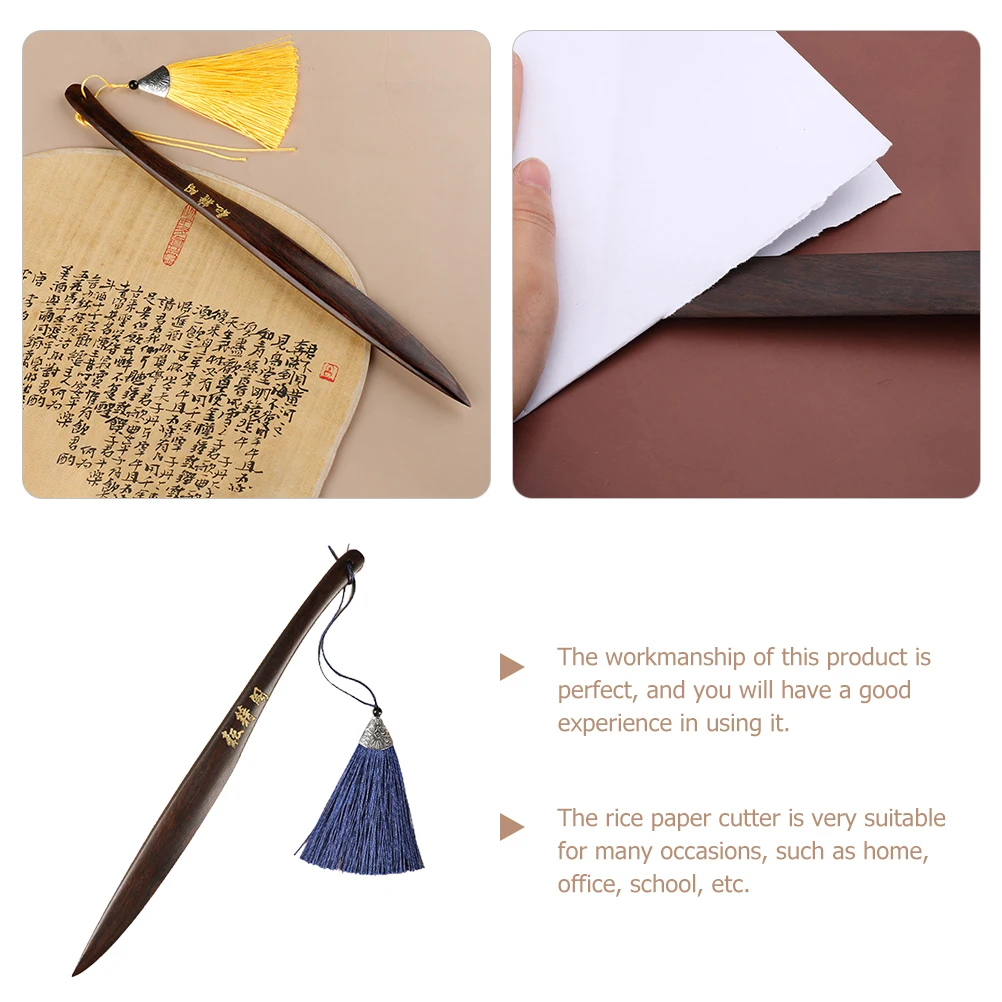 Wooden Paper Cutter Vintage Letter Opener For Envelopes Rice Calligraphy Art Office Home Use Portable Envelope Slide Tool