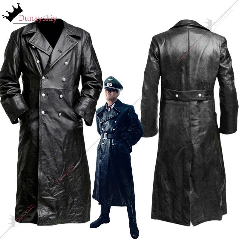 

RWW2 MILITARY Cosplay Costume Vintage Leather Jacket For Men Medieval Coat Halloween Party Role-playing Uniform Suit s-2xl 코스프레