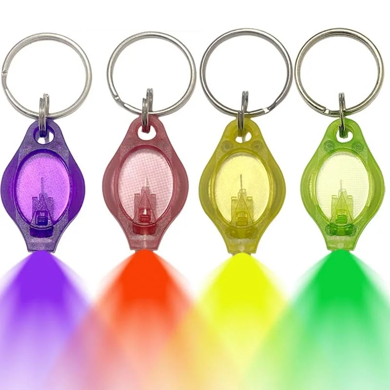 10/30/50Pcs Mini Led Keychain UV White Light Torch Lamp Ultraviolet Key Ring With Battery Emergency Outdoor Camping Flashlight