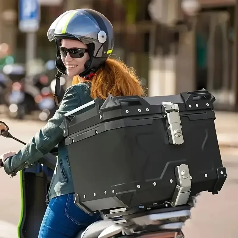 

1pc 45L Motorcycle Trunk Top Box Aluminium Alloy Tail Box Baggage Luggage Motorcy Accessories Parts Storage Travel Case