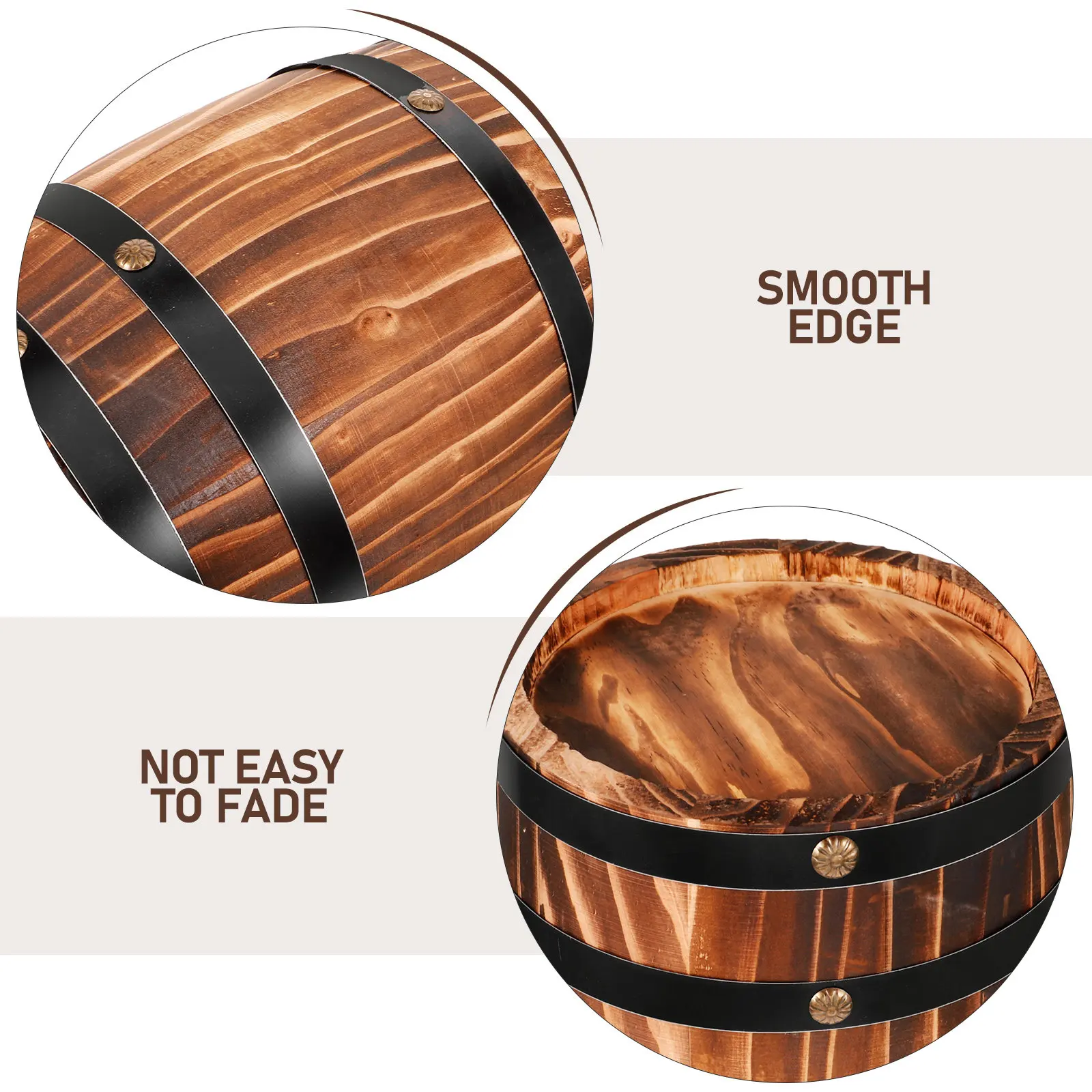 

Solid Wood Wine Barrel Decoration Vintage Style Wooden Barrel Ornament Bar Kitchen Garden Decor Bar Landscaping Decor