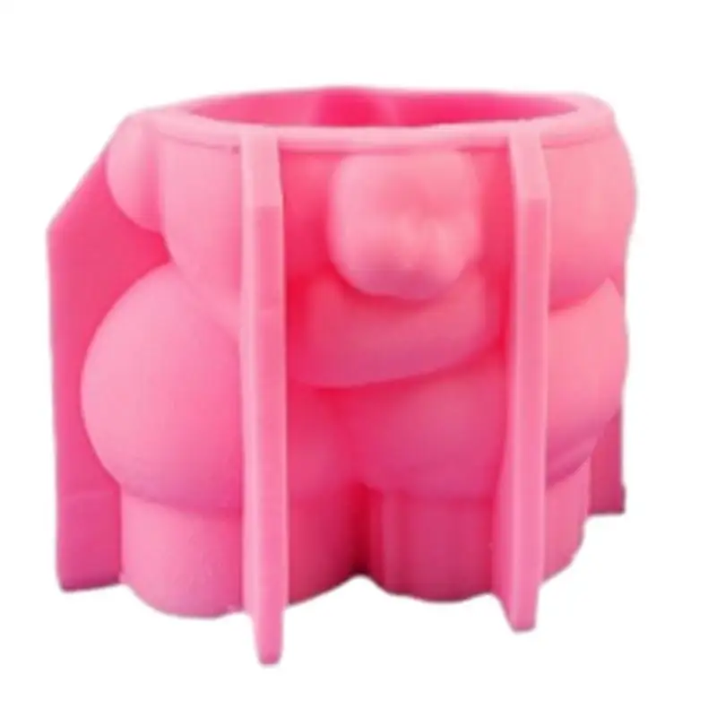 Silicone Pen Holder Molds For Resin Pen Holder Mold 3D Bear Holding Jar Design Mold Making Home Display Decor Crafts For Makeup