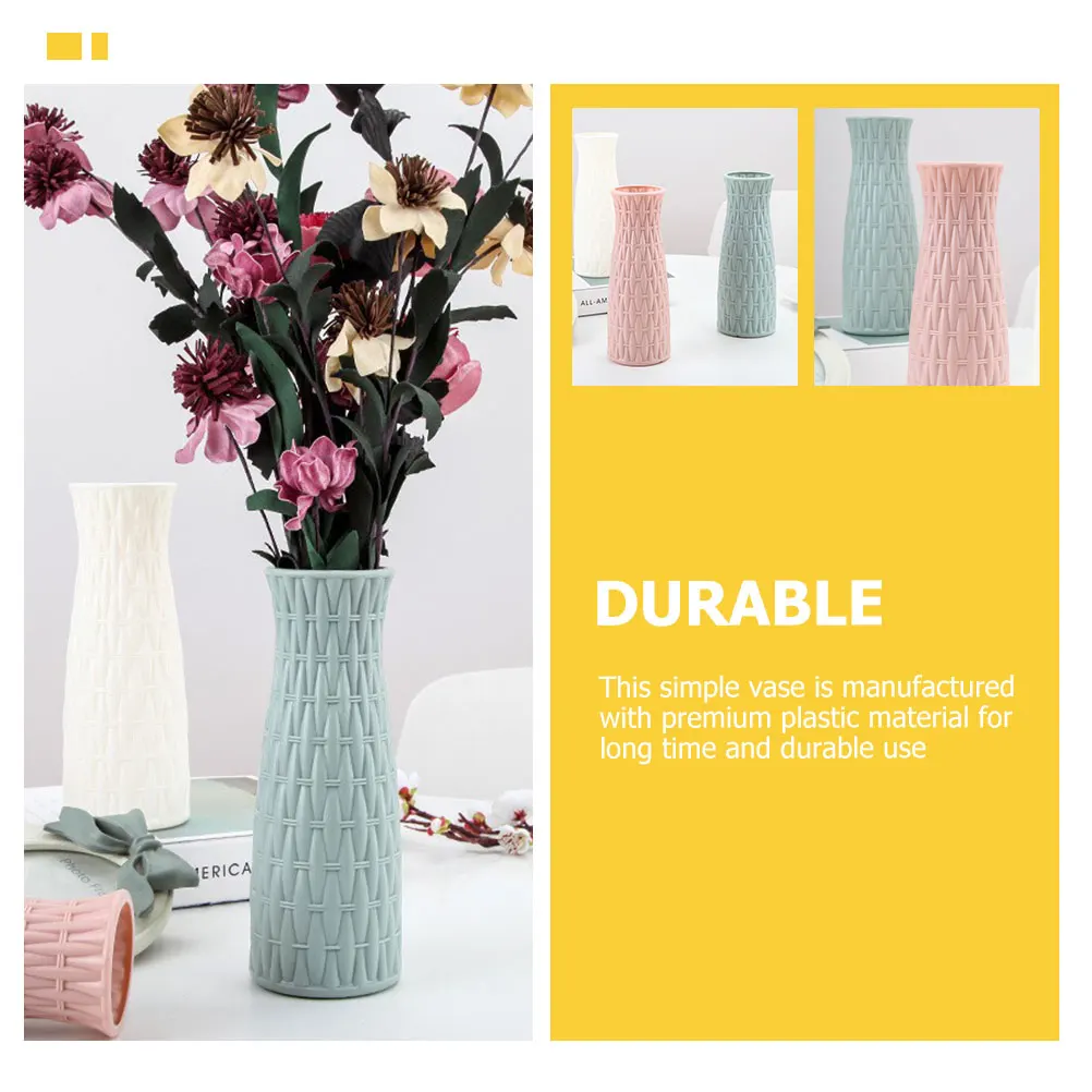 

Imitation Rattan Vase Simple Decorative Flower Holder Woven Plastic Tall Wedding Basket Adornment Home Office Balcony