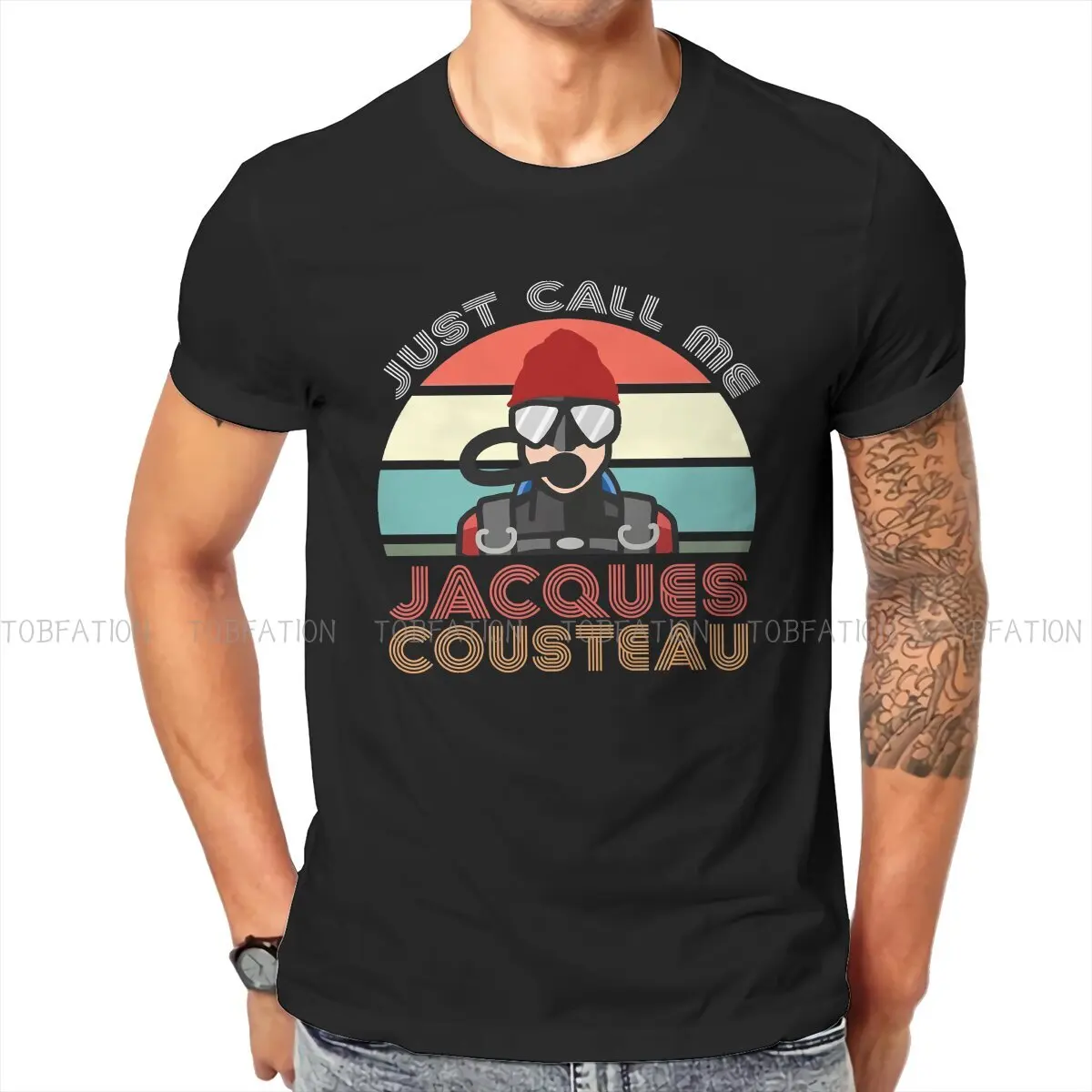 Jacques Cousteau Legend Round Collar TShirt Dive Scuba Diving Pure Cotton Original T Shirt Men Clothes Individuality Fluffy