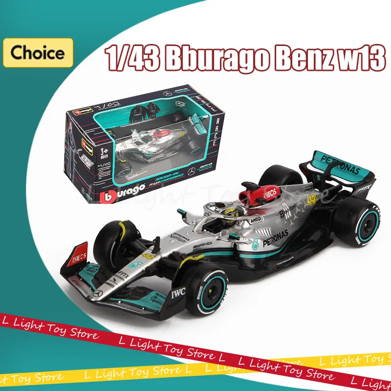 

Модель автомобиля Bburago 1/43 2022 F1 Team W13, модель внедорожника Mercedes- Amg Petronas #43 #66, Коллекционная модель автомобиля Benz Formula 1, литые игрушки из сплава