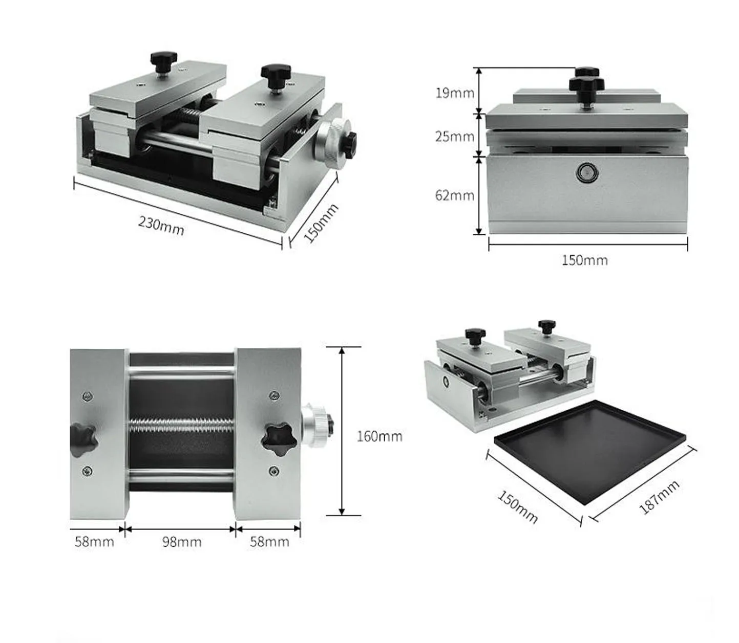 NEW 25x13CM Fixture Worktable For Laser Marking Cutting Engraving Machine Gold Silver Metal Ceramics Clamp Table Thin Foil Holde