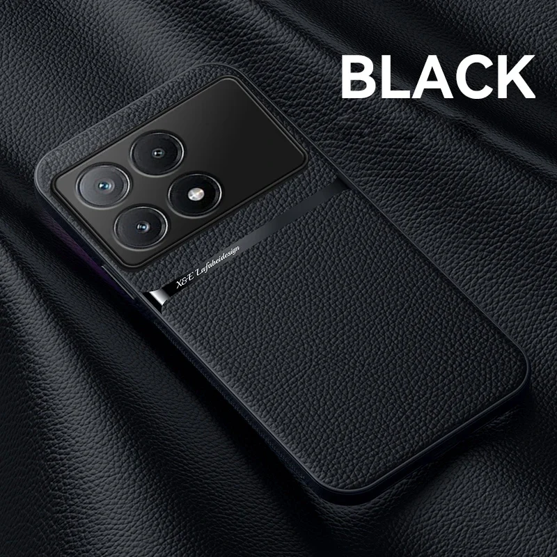 For Poco X6 Pro Case Leather Back Cover Coque For Xiaomi Poco F6 F6Pro X6Pro Little F X 6 5G Car Magnetic Shockproof Capas Shell