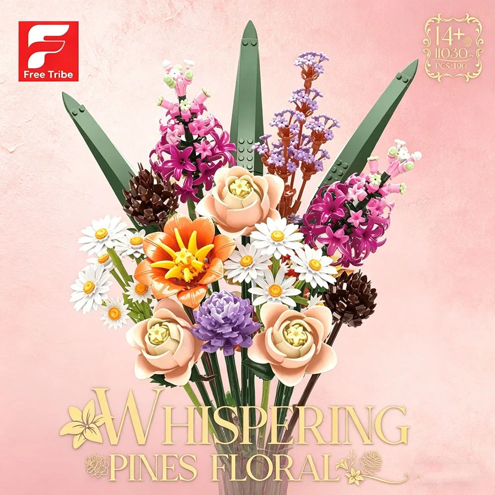 

Набор строительных блоков «Букет из роз и маргариток» (1190 деталей), модель стабилизированных цветов, DIY украшение для дома, креативный подарок для взрослых