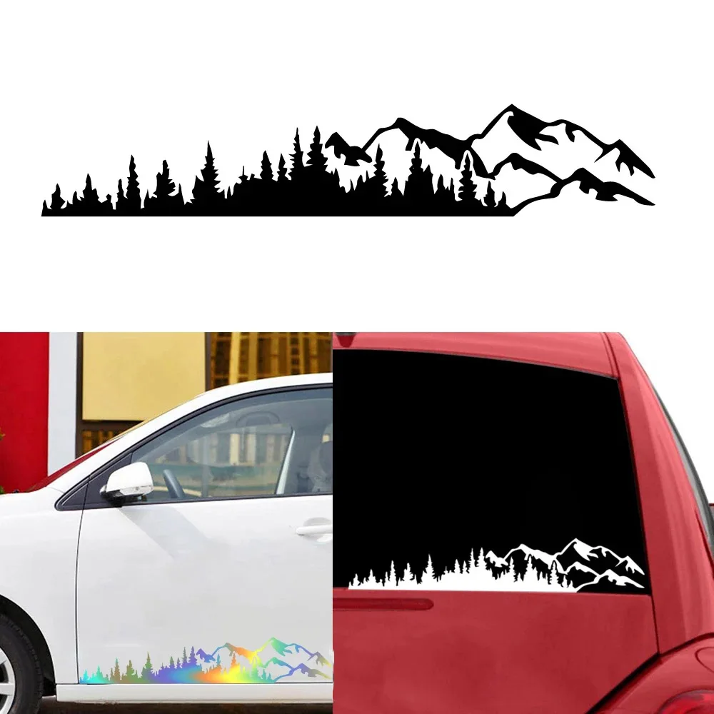 Funny Car Stickers Of Mountain And Tree For Car Rearview Mirror Decal Sticker Auto Body Styling Stickers For Car Decoration