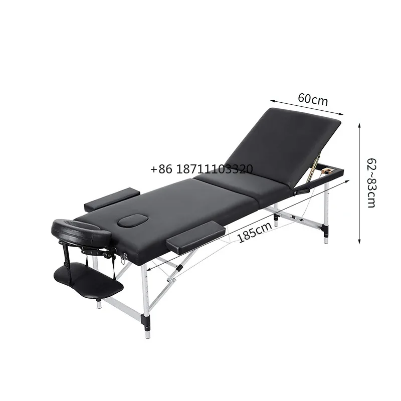 

Hot selling portable spa beauty bed folding adjustable height 3 section aluminum massage bed